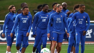 France players during a training session. (AFP)