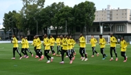South Africa’s players take part in a training session. (PICS AFP)