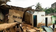 A general view of houses damaged by landslides and flooding in the Mossikro neighbourhood of Attecoube, a suburb of Abidjan, on June 29, 2026.Photo by CHRIS BOLI / AFP
