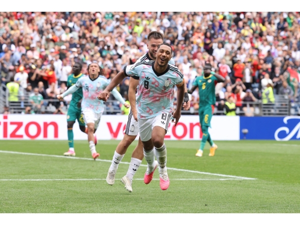 Youri Tielemans #8 of Belgium celebrates scoring his team's third goal from the penalty spot during the FIFA World Cup 2026 Round Of 32 match between Belgium and Senegal at Seattle Stadium on July 01, 2026 in Seattle, Washington. (Photo by ALEX GRIMM / GETTY IMAGES NORTH AMERICA / Getty Images via AFP)