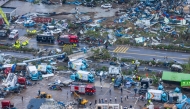 An aerial drone photo taken on July 7, 2026 shows a view of the tornado-hit area in Huanggang City, central China's hubei Province. Rescue operations have been underway since the city was hit by an EF2 tornado on Monday evening. (Xinhua/Wu Zhizun)