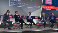 Chairman of Qatar Tourism H E Saad bin Ali Al Kharji speaking at a session during the 30th Annual Economist Government Roundtable, in Athens, Greece. 
