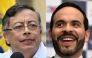 (FILES) (COMBO) This combination of file pictures created on July 07, 2026 shows Colombia's President Gustavo Petr (L) speaking after casting his vote during the presidential election in Bogota on May 31, 2026, and Colombia's presidential candidate Abelardo de la Espriella smiling during the presentation of his running mate Jose Manuel Restrepo at the Cali registration office in Cali, Colombia, on March 12, 2026.  (Photo by Luis Acosta and Joaquin Sarmiento/ AFP)