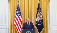 US President Donald Trump addresses the nation from the East Room of the White House in Washington, DC on July 16, 2026. (Photo by Saul Loeb / Pool / AFP)