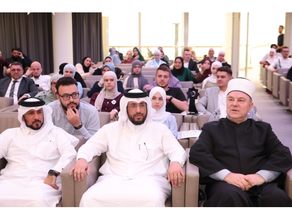 Qatari delegation with other officials during the event.