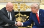 US President Donald Trump shakes hands with Lebanese President Joseph Aoun in the Oval Office of the White House in Washington, DC, on July 21, 2026. (Photo by SAUL LOEB / AFP)