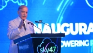 Prime Minister Muhammad Shehbaz Sharif addresses the inaugural ceremony of Sky47 in Rawalpindi. Image source: @GovtofPakistan on X