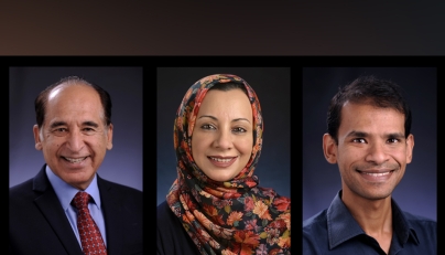 FROM LEFT: Dr. Ravinder Mamtani, Dr. Sohaila Cheema and Dr. Amit Abraham of the Institute for Population Health at WCM-Q 