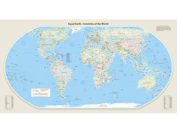 This handout graphic provided by Equal Earth shows the Equal Earth cartographic projection. (Photo by Handout / Equal Earth / AFP) 