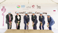 Ambassador of Qatar to Japan and Commissioner General of the State of Qatar Pavilion at the Expo H E Jaber Jarallah Al Marri during the foundation stone laying ceremony.