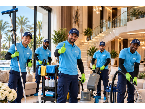 A professional cleaner providing detailed home cleaning services inside a modern residence in Qatar, highlighting the importance of adapting home care to the country’s climate and environmental conditions.