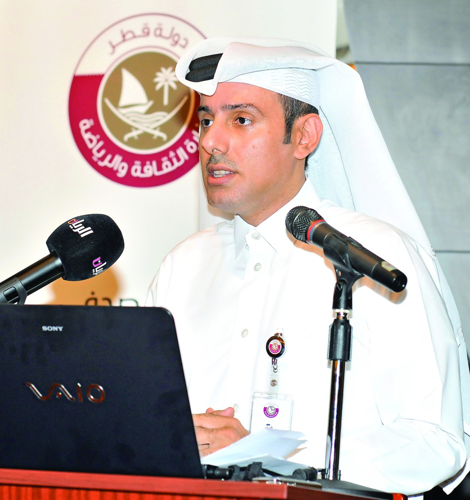 Bassam Al Yafi’e, Director of Information Technology Department at the Ministry, addressing media persons.