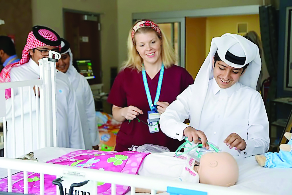 Students on a visit to Sidra Medical and Research Center (Sidra) as part of last year’s Winter Career Camp.