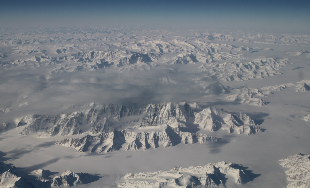  This file This NASA handout file photo taken March 25, 2016 shows a perspective of the northeast coastline of Greenland, one of the world's two great ice sheets (the other is Antarctica), captured by the Oceans Melting Greenland (OMG) field campaign team