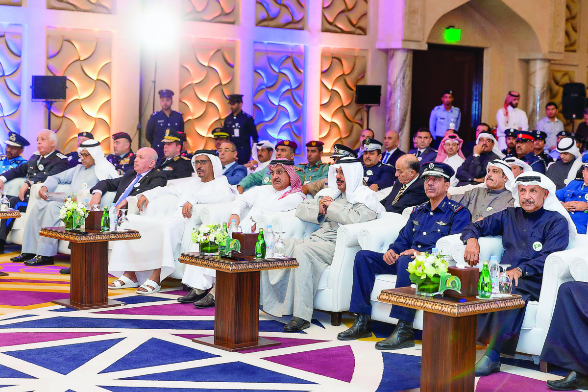 41st general assembly of the Arab Police Sport Federation  listening to Prime Minister and Interior Minister H E Sheikh Abdullah bin Nasser bin Khalifa Al Thani at Sharq Hotel, yesterday. 