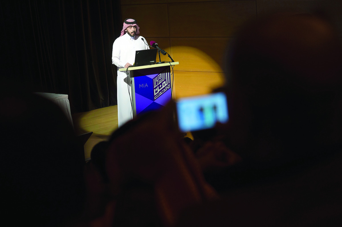 Mansoor bin Ebrahim Al Mahmoud, QM Chief Executive Officer and Special Adviser to the Chairperson, speaks at the second Teachers’ Council forum yesterday at MIA auditorium.
