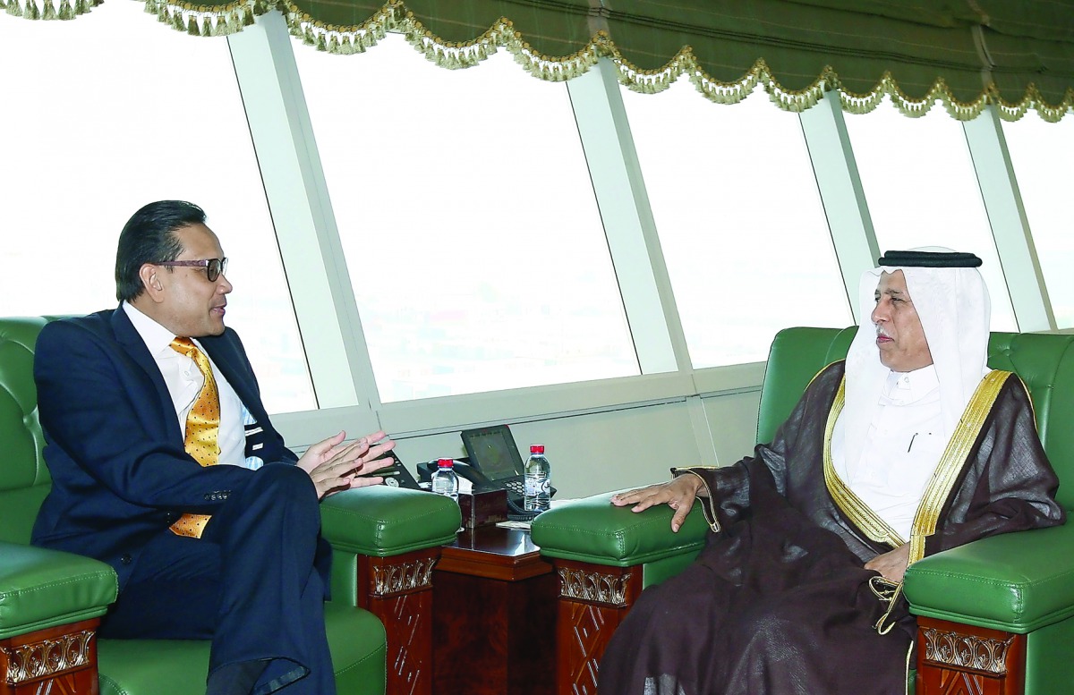 Deputy Prime Minister and Minister of State for Cabinet Affairs H E Ahmed bin Abdullah Al Mahmoud with Ambassador of Singapore Jai S Sohan. They reviewed bilateral relations and means of enhancing and developing them in different fields. 
