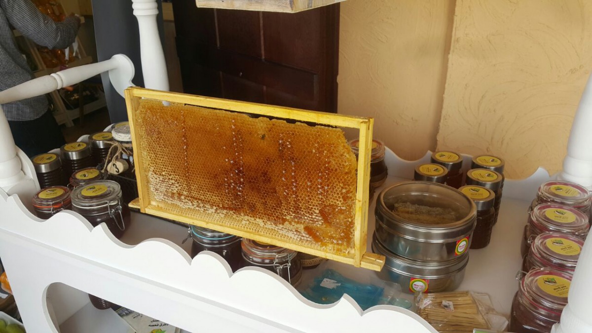 File picture of honey produced locally being sold at the ongoing Mahaseel Festival in Katara.  