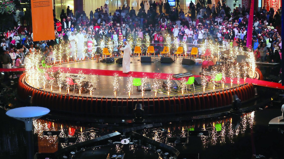 Stand-up comedian Hamad Al Amari, addressing the audience at the opening of Shop Qatar. Pic Salim Matramkot / The Peninsula