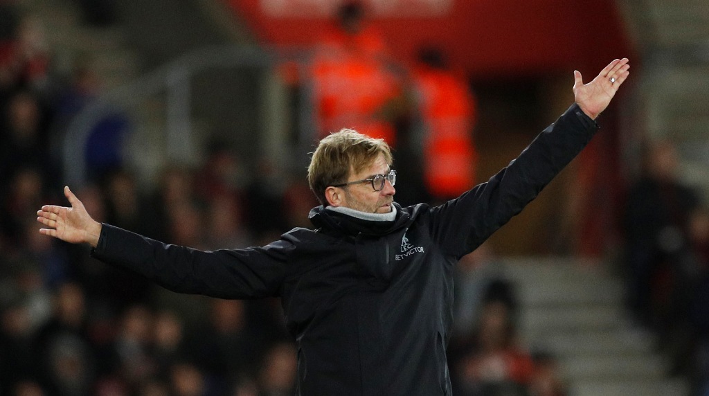 Britain Football Soccer - Southampton v Liverpool - EFL Cup Semi Final First Leg - St Mary's Stadium - 11/1/17 Liverpool manager Juergen Klopp Action Images via Reuters / John Sibley