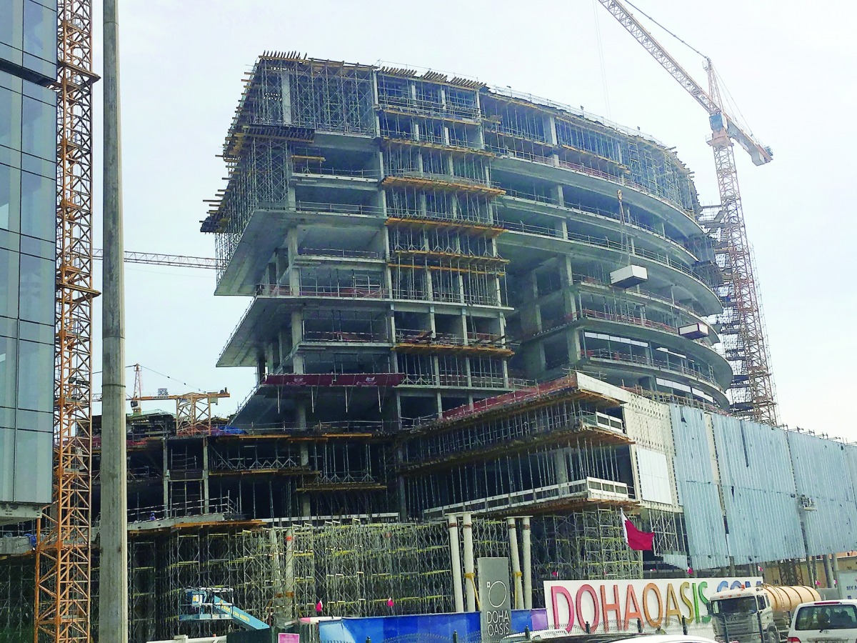 The Doha Oasis building under construction.