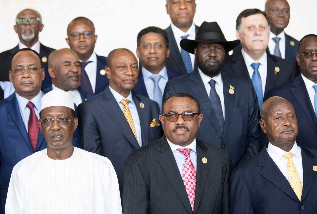 African Heads of State pose for a group photo ahead of the start of the 28th African Union summit in Addis Ababa on January 30, 2017. African Union leaders meet in Ethiopia on January 30 for a difficult summit likely to expose regional divisions as they d