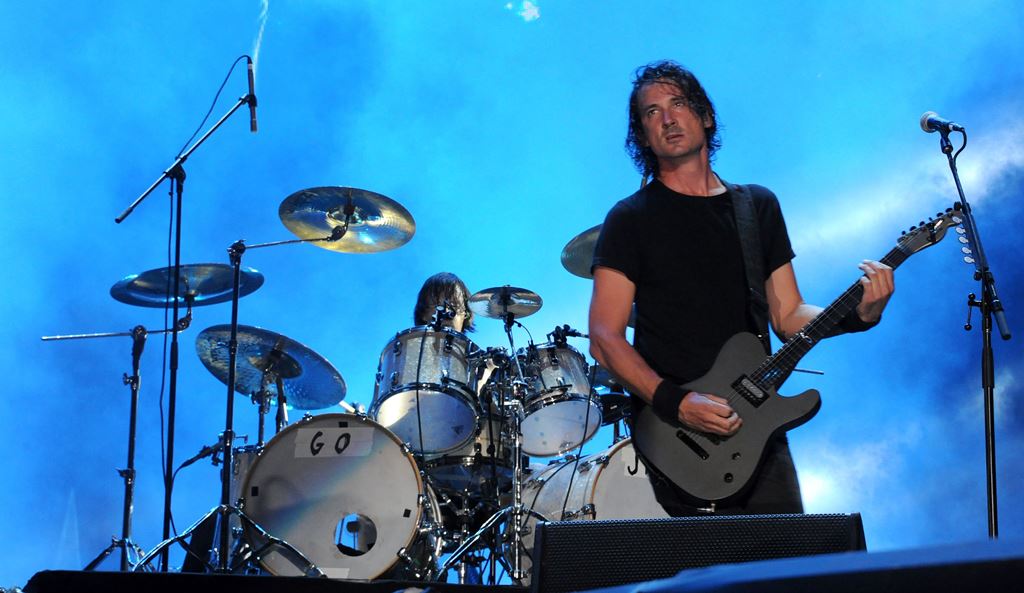 (FILES): This file photo taken on September 19, 2015 shows French heavy metal band Gojira performing on the second day of the Rock in Rio music festival at the City of Rock park in Rio de Janeiro, Brazil. AFP / TASSO MARCELO