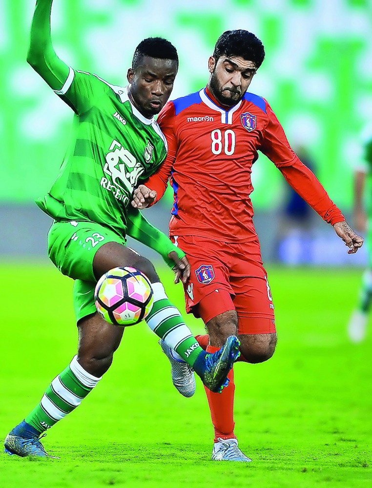 Action from the Qatar Stars League match between Al Shahania and Al Ahli.
