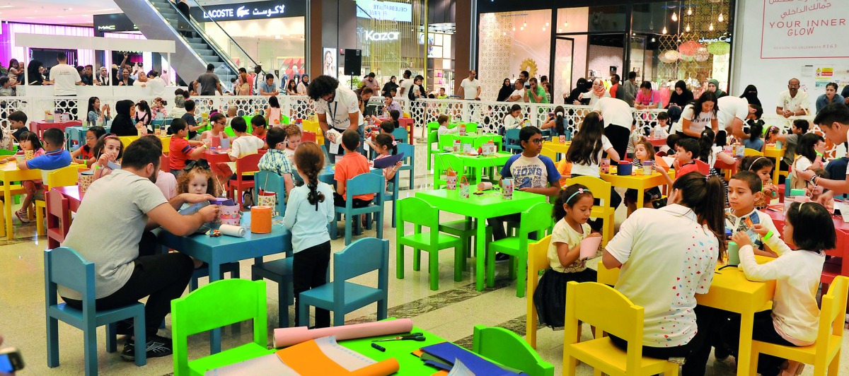 Children enjoy during the Garangao celebrations at Doha Festival City, yesterday. Pic: Kammutty VP / The Peninsula 
