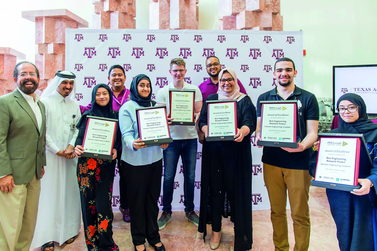 The students with the award.  