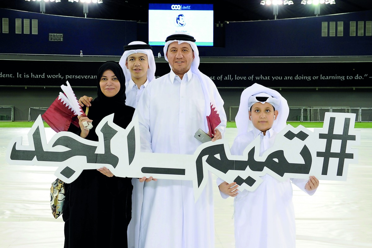 A family which participated in the event at the Aspire Dome, yesterday.  Pic: Salim Matramkot / The Peninsula