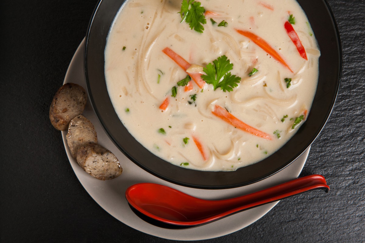 Carrot and Cilantro Noodle Soup. (Photo by Goran Kosanovic for The Washington Post)