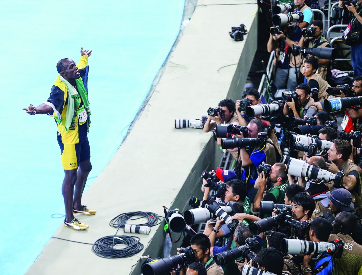 Usain Bolt of Jamaica celebrates victory after the Men’s 4 x 100m Relay Final of the Rio 2016 Olympic Games at the Olympic Stadium in Rio de Janeiro, Brazil, in this file photo.