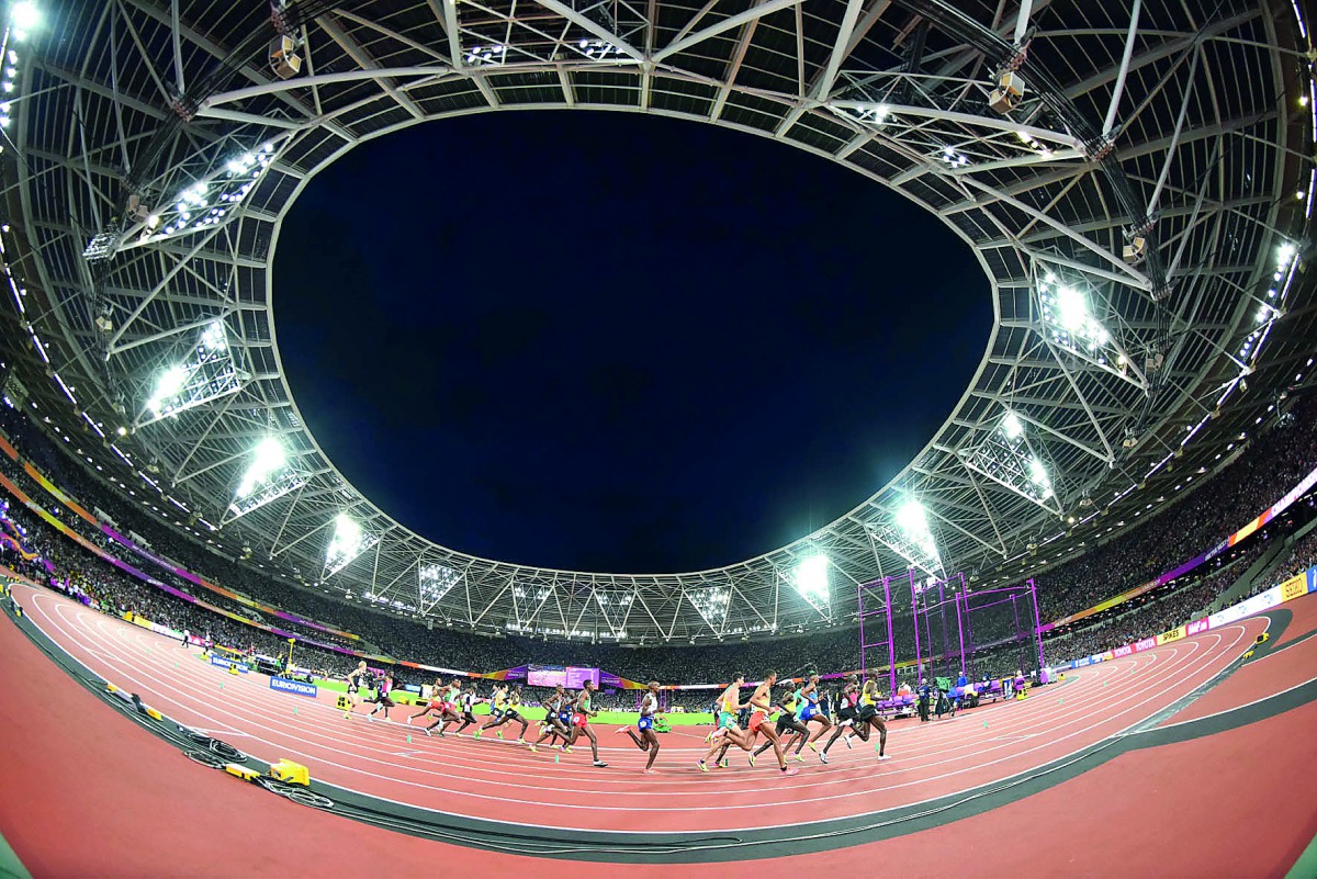 General view of the London Olympic Stadium as athletes compete in the men’s 10,000 metres final on Friday.