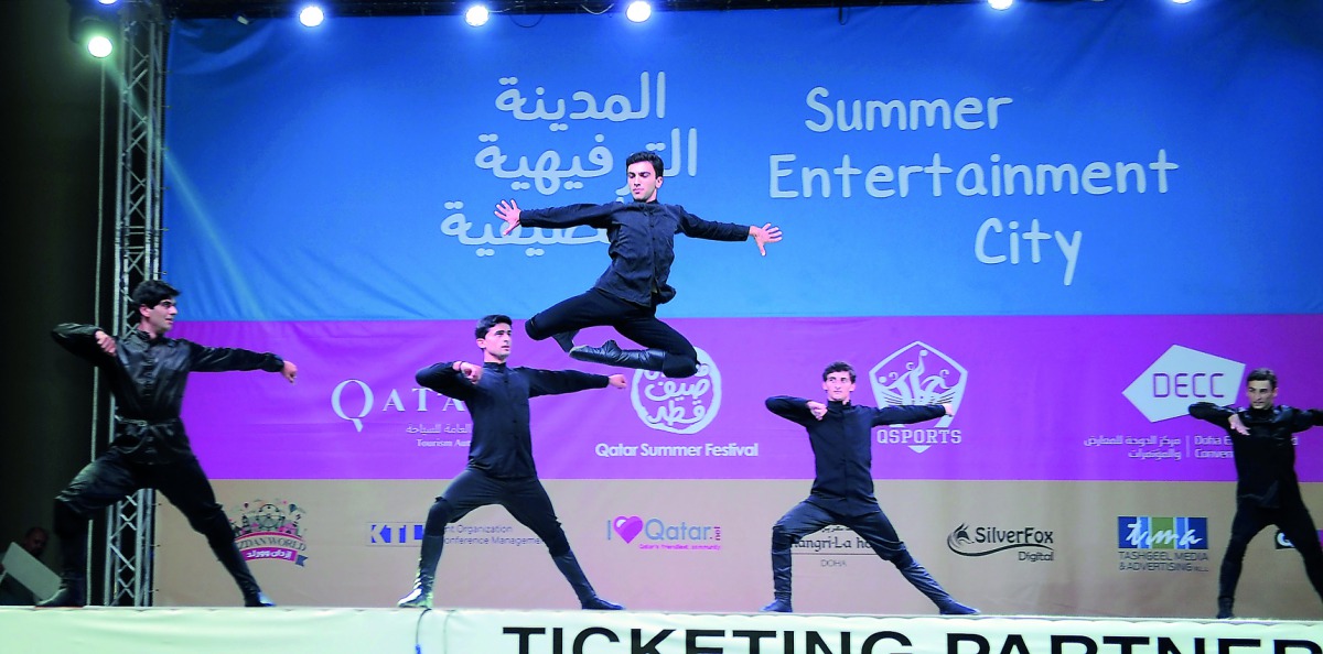 Georgian dance group ‘Kazbegi’ enthralls crowds with a traditional performance from the former Soviet Republic, at the Summer Entertainment City on Saturday night. Pic: Abdul Basit / The Peninsula