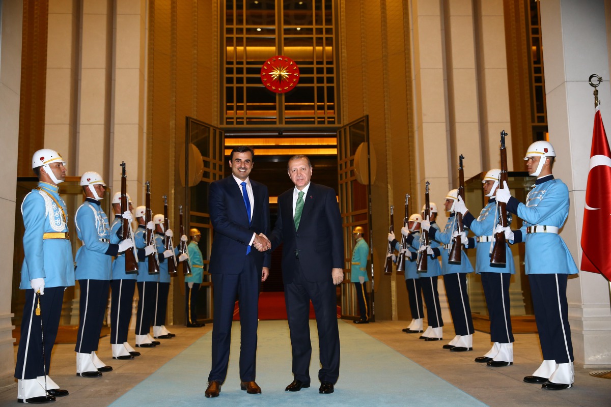 The Emir H H Sheikh Tamim bin Hamad Al Thani and the President of Turkey Recep Tayyip Erdogan in Ankara. (Photos: QNA)