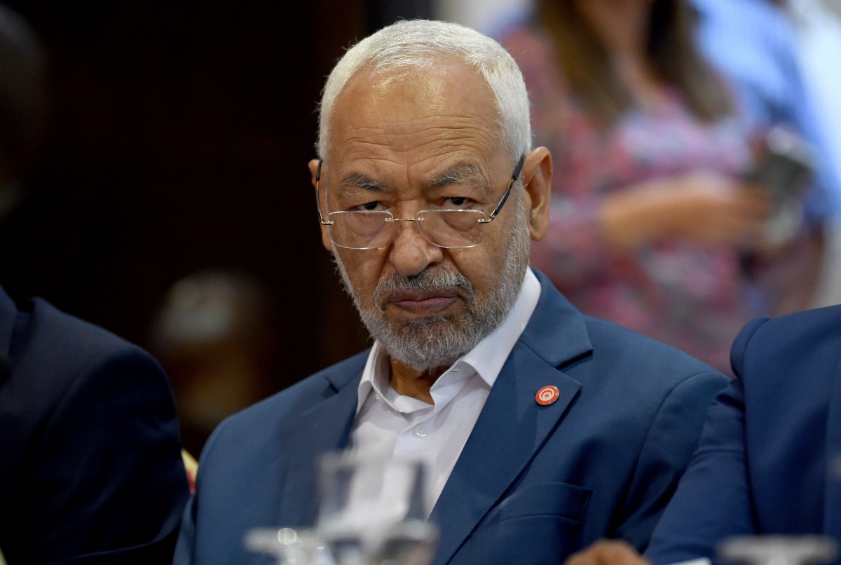Ennahdha Islamist party leader Rached Ghannouchi attends a meeting in the capital Tunis with all political parties to decide on the date of the next municipal elections on September 18, 2017.  AFP / Fethi Belaid