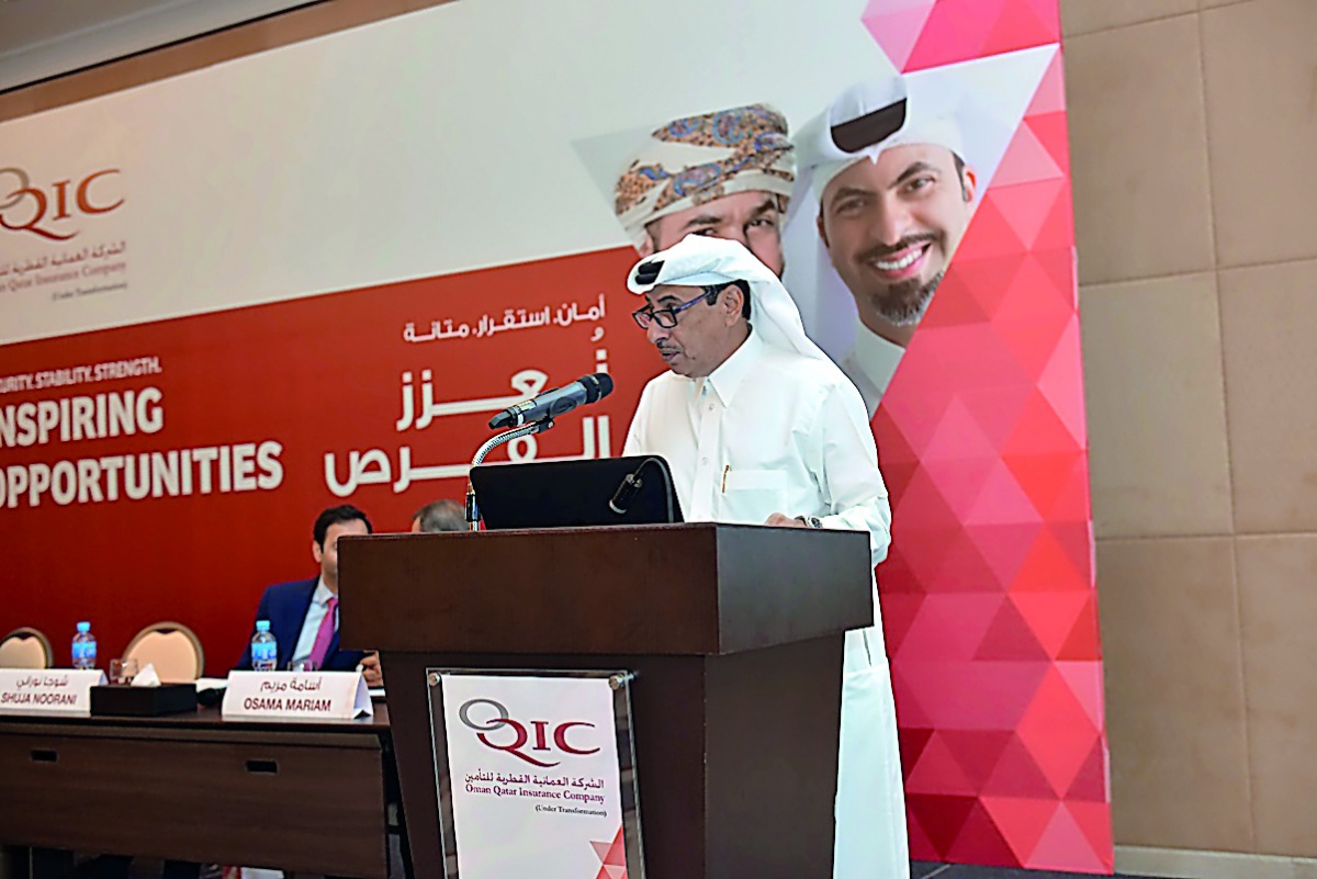 Senior Deputy Group President and CEO of QIC Group, Ali Fadala addressing potential investors during the roadshow in Muscat. 
