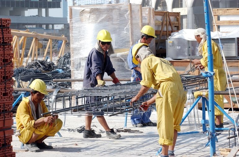 File picture of workers at a construction site (for representation purpose).