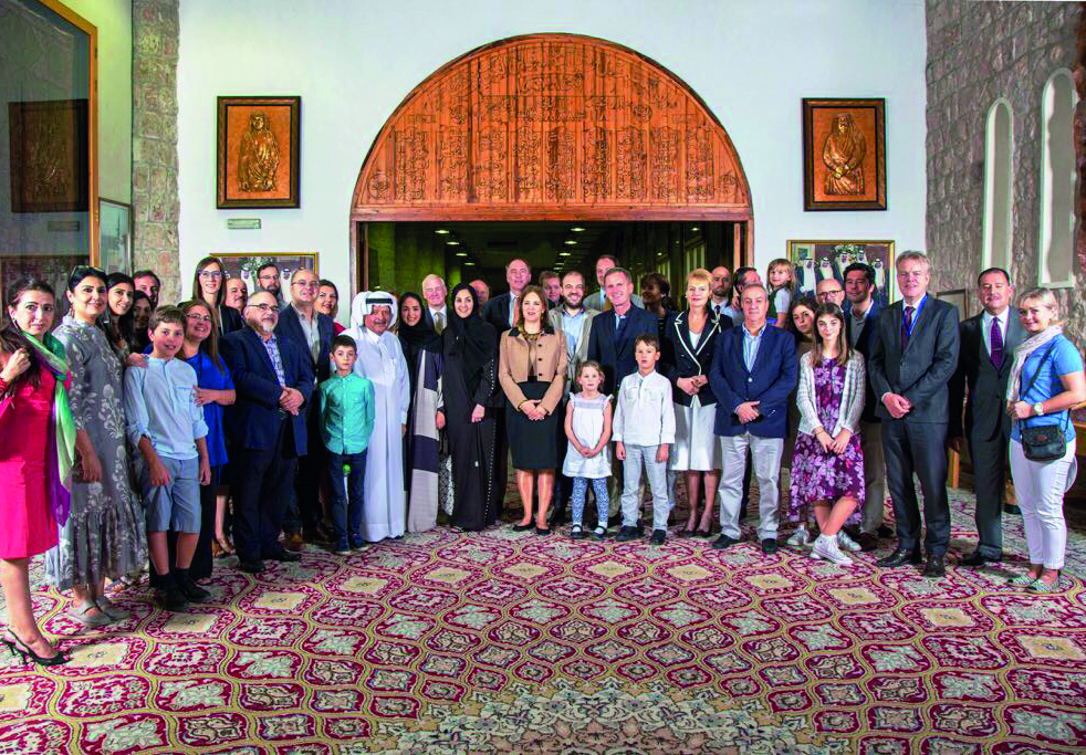 Sheikh Faisal Al Thani and family with EU ambassadors during their visit to enjoy the museum collection  of Sheikh Faisal in Doha.