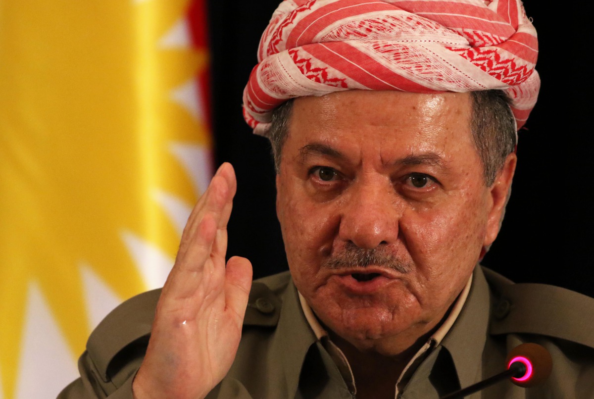 Iraqi Kurdish leader Massud Barzani speaks during a press conference on September 24, 2017 in Arbil (AFP / Safin Hamed)