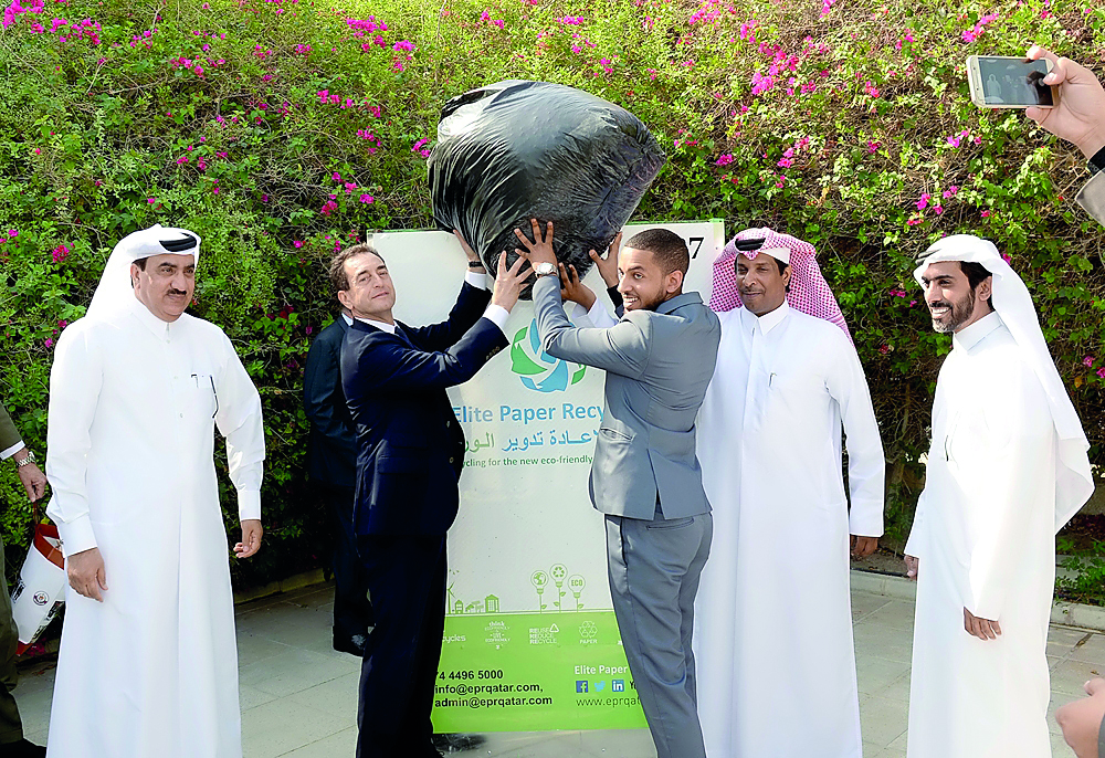 Officials during the launch of paper recycling programme at French Embassy. 