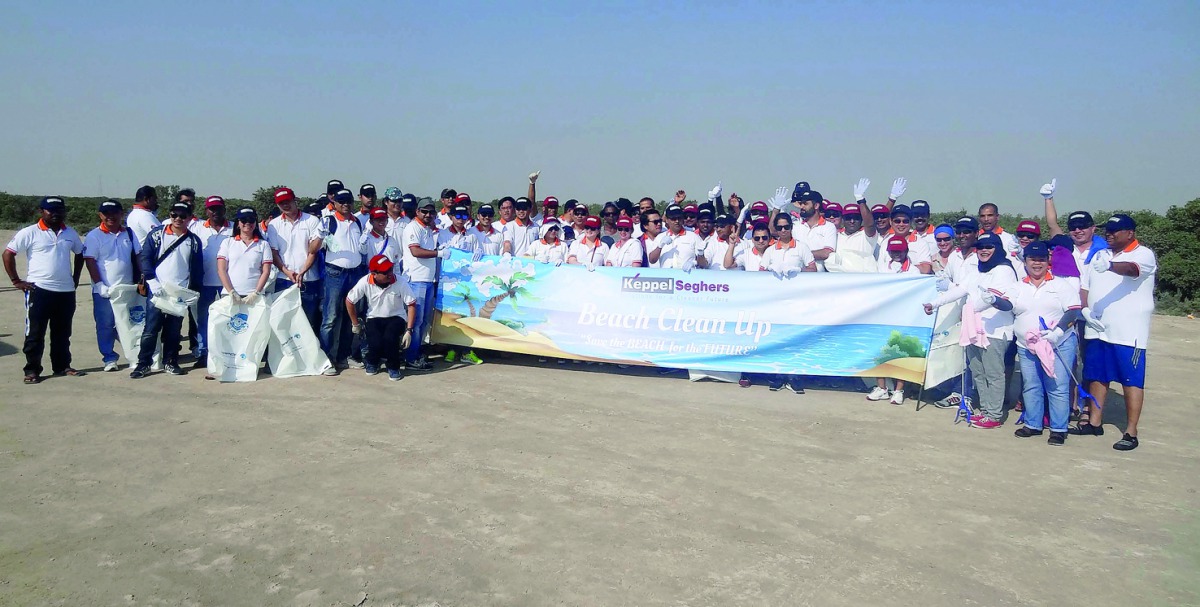 Beach at Bin Ghanam Island in Al Khor after a clean-up drive.