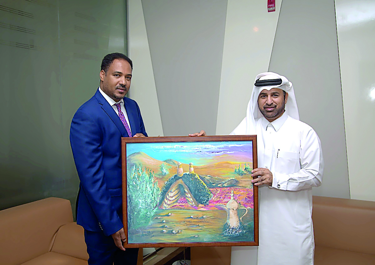 Cultural Village Foundation- Katara General Manager, Dr Khalid bin Ibrahim Al Sulaiti, with Ethiopian Ambassador, Mesganu Arga Moach, at Katara yesterday.