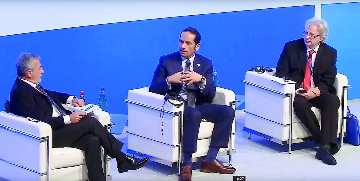 Deputy Prime Minister and of Foreign Minister H E Sheikh Mohamed bin Abdulrahman Al Thani during the Rome MED 2017 (Mediterranean Dialogues) in Rome yesterday.