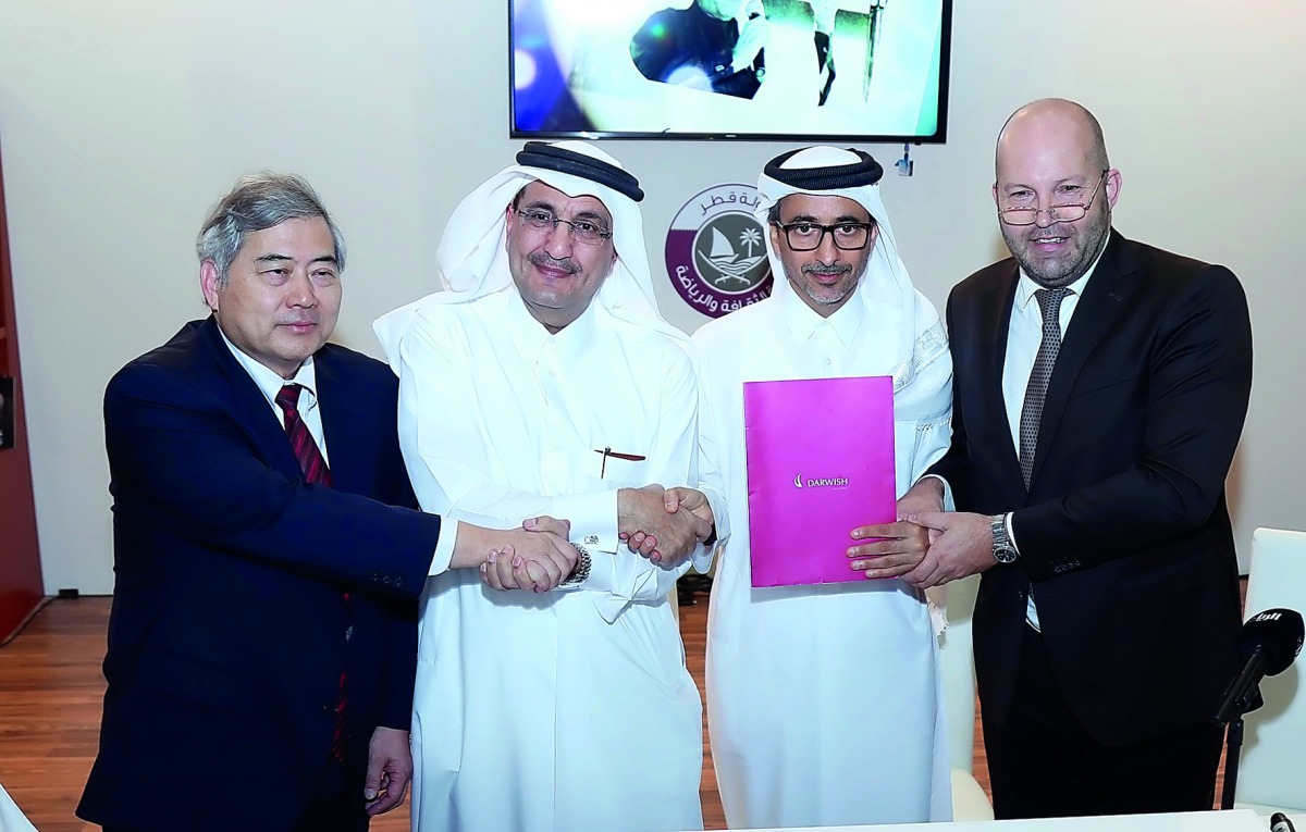 From left: Japanese Ambassador Seiichi Otsuka, Fifty One East Chairman and Managing Director Bader Al Darwish, Minister of Culture and Sports H E Salah bin Ghanem Al Ali and Olivier Deseez, Counseler for Cooperation and Cultural Affairs at the French Emba