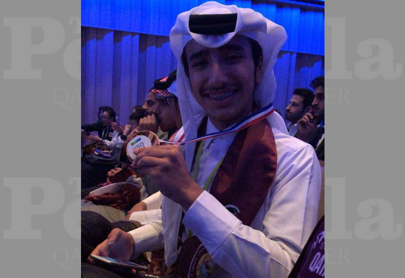 Student Abdullah Khalid Al Kaabi of Tariq Bin Ziyad Secondary School for Boys; Image shared by the school on social media. 
