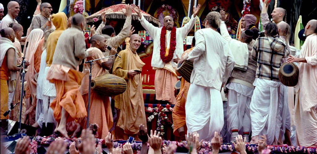 A still from the movie Hare Krishna! The Mantra, the Movement and the Swami who started it all.