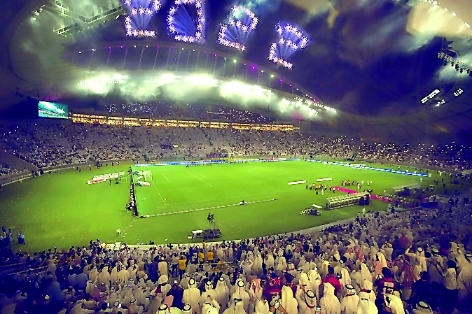 A view of packed Khalifa International Stadium during the Emir Cup final between Al Sadd and Al Rayyan in this May 2017 file photo. The 40,000 capacity stadium will host matches up to the quarter-finals stage in 2022.
