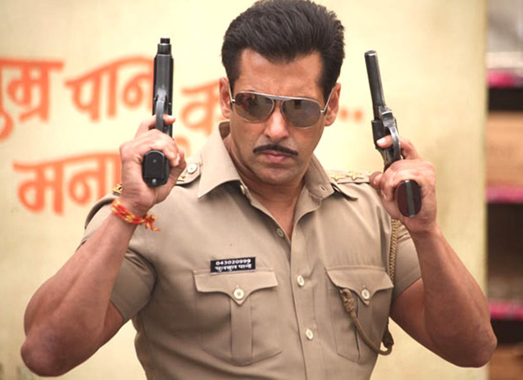 A still of actor Salman Khan drom the movie Dabangg.
